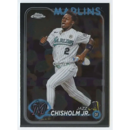 2024 Topps Chrome #70 Jazz Chisholm Jr. NM-MT Miami Marlins Baseball Card - Baseball Card Single