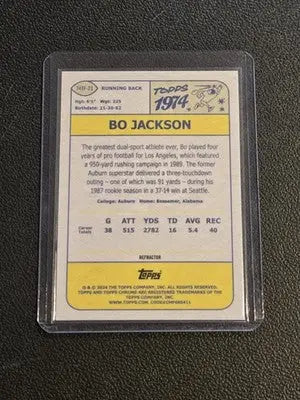 2024 Topps Chrome #74TF-21 Bo Jackson 1974 Topps Football Refractor - Football Card Single