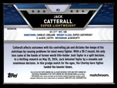 2024 Topps Chrome #82 Jack Catterall Refractor - UFC/MMA Card Single