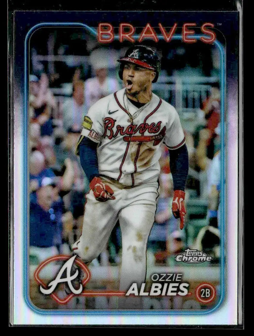 2024 Topps Chrome #9 Ozzie Albies Refractors - Baseball Card Single