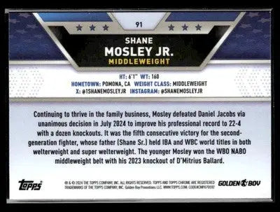 2024 Topps Chrome #91 Shane Mosley Jr. - Other