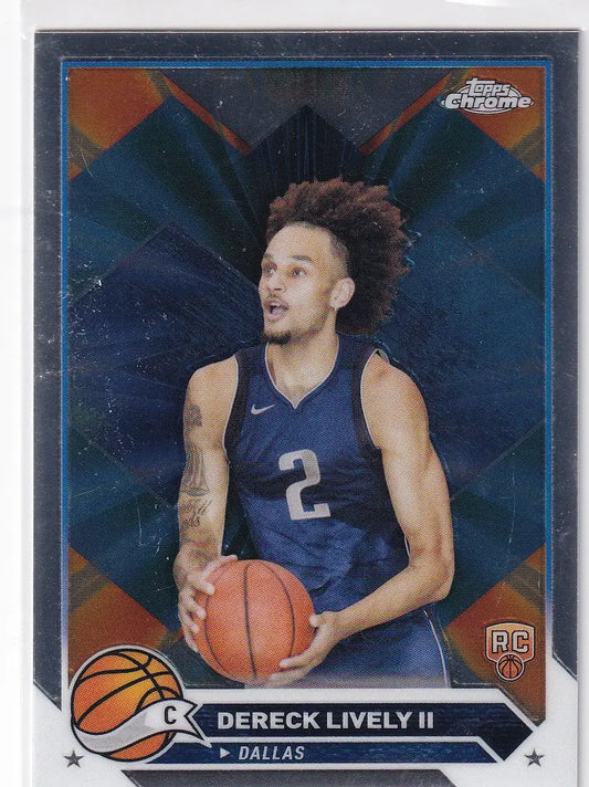 2024 TOPPS CHROME #92 DERECK LIVELY- DALLAS MAVERICKS - Basketball Card Single