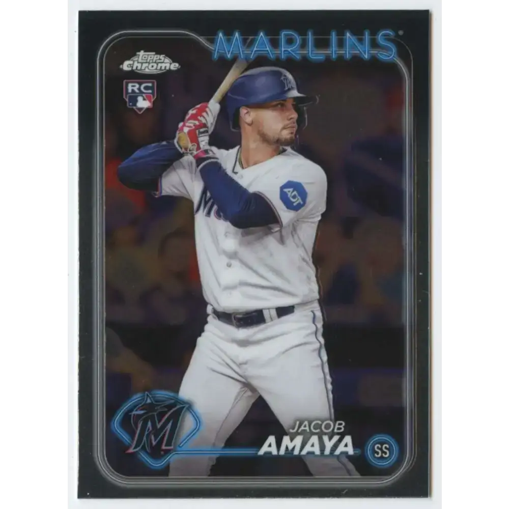 2024 Topps Chrome #92 Jacob Amaya NM-MT RC Rookie Miami Marlins Baseball Card - Baseball Card Single