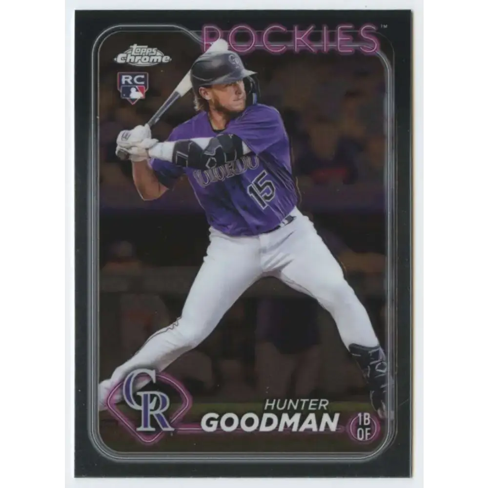 2024 Topps Chrome #99 Hunter Goodman NM-MT RC Rookie Colorado Rockies Baseball Card - Baseball Card Single