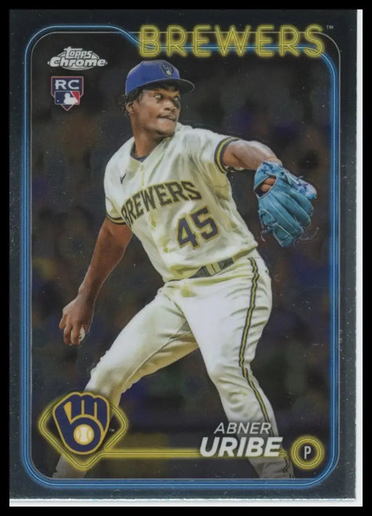 2024 Topps Chrome Abner Uribe RC 276 Milwaukee Brewers NM - Baseball Card Single