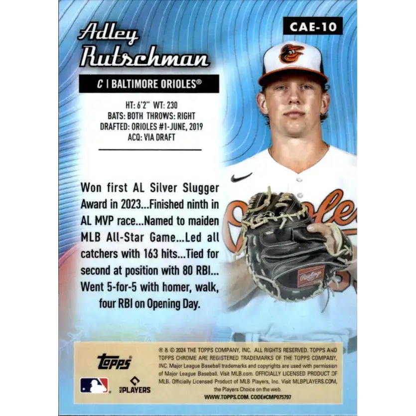2024 Topps Chrome All Etch Refractor #CAE-10 Adley Rutschman NM-MT Baltimore Orioles Baseball Card - Baseball Card