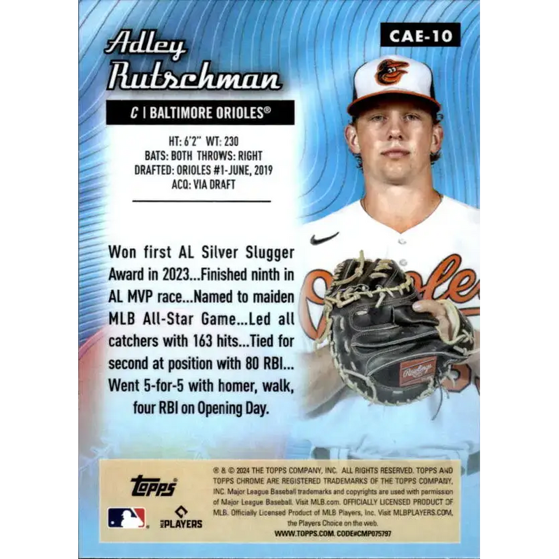2024 Topps Chrome All Etch Refractor #CAE-10 Adley Rutschman NM-MT Baltimore Orioles Baseball Card - Baseball Card
