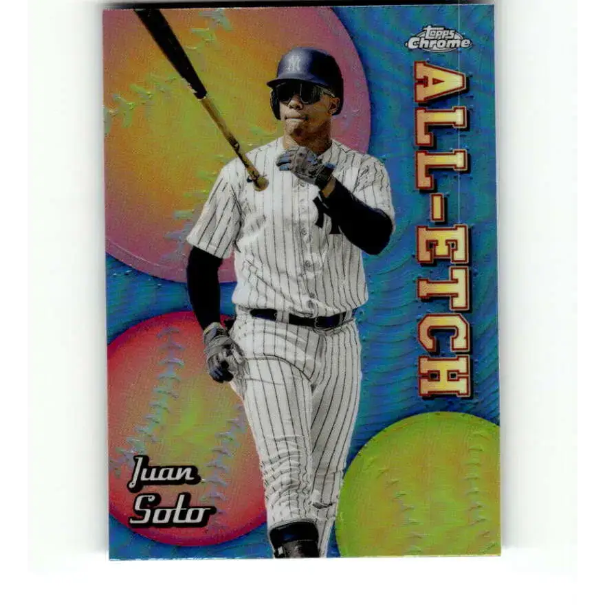 2024 Topps Chrome All Etch Refractor #CAE-14 Juan Soto NM-MT New York Yankees Baseball Card - Baseball Card Single
