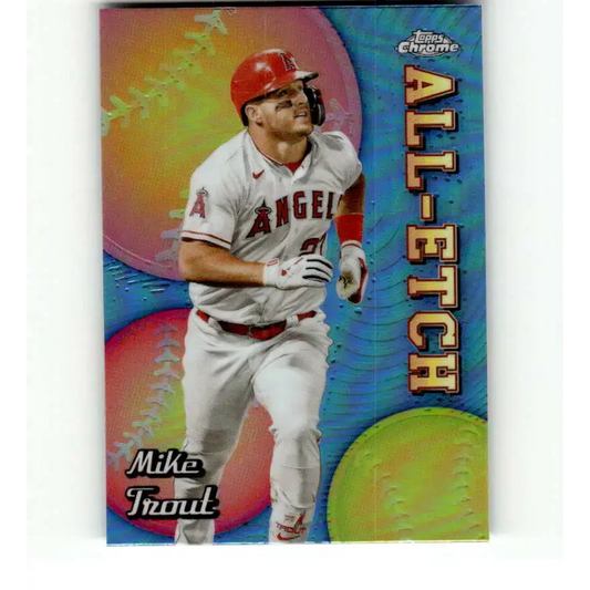 2024 Topps Chrome All Etch Refractor #CAE-2 Mike Trout NM-MT Los Angeles Angels Baseball Card - Baseball Card Single