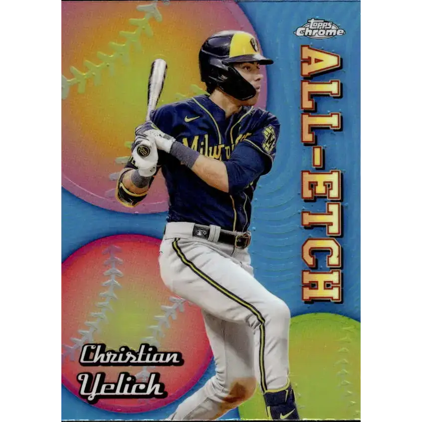 2024 Topps Chrome All Etch Refractor #CAE-20 Christian Yelich NM-MT Milwaukee Brewers Baseball Card - Baseball Card