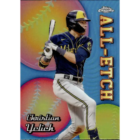 2024 Topps Chrome All Etch Refractor #CAE-20 Christian Yelich NM-MT Milwaukee Brewers Baseball Card - Baseball Card