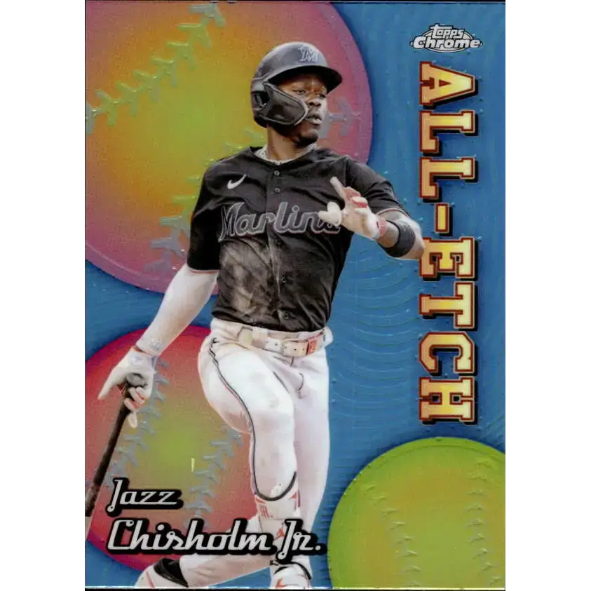 2024 Topps Chrome All Etch Refractor #CAE-22 Jazz Chisholm Jr. NM-MT Miami Marlins Baseball Card - Baseball Card Single