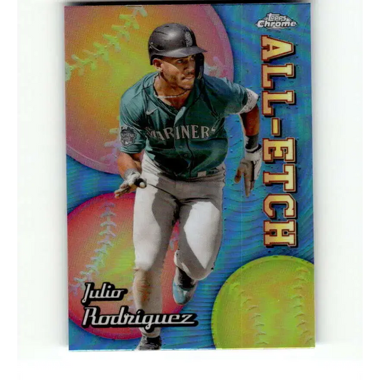 2024 Topps Chrome All Etch Refractor #CAE-7 Julio Rodriguez NM-MT Seattle Mariners Baseball Card - Baseball Card Single