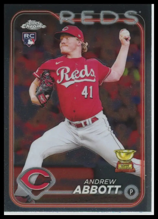 2024 Topps Chrome Andrew Abbott RC 154 Cincinnati Reds NM - Baseball Card Single