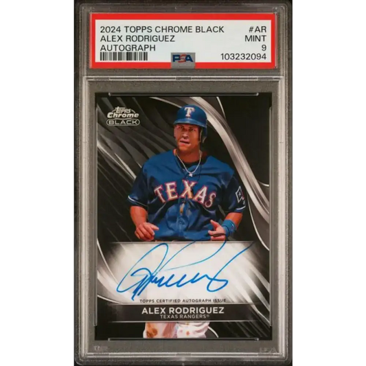 2024 Topps Chrome Black #CBA-AR Alex Rodriguez PSA 9 MINT Auto Texas Rangers Baseball Card - Baseball Card Single