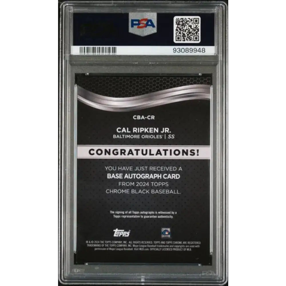 2024 Topps Chrome Black #CBA-CR Cal Ripken Jr. PSA 9 MINT Auto Baltimore Orioles Baseball Card - Baseball Card Single