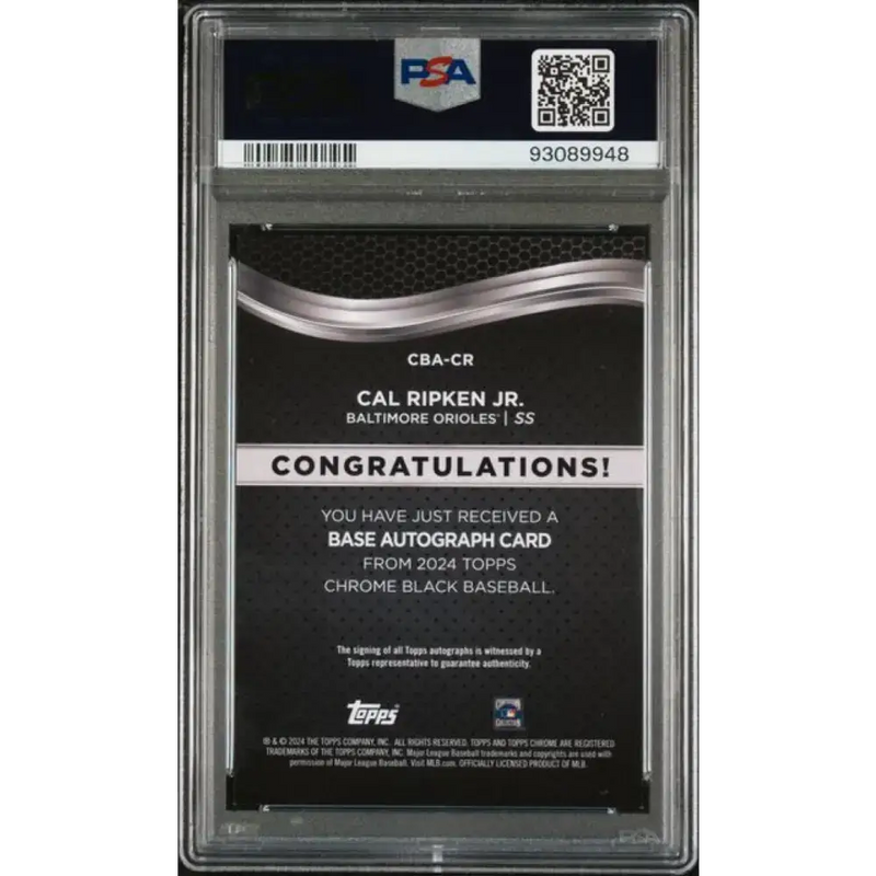 2024 Topps Chrome Black #CBA-CR Cal Ripken Jr. PSA 9 MINT Auto Baltimore Orioles Baseball Card - Baseball Card Single