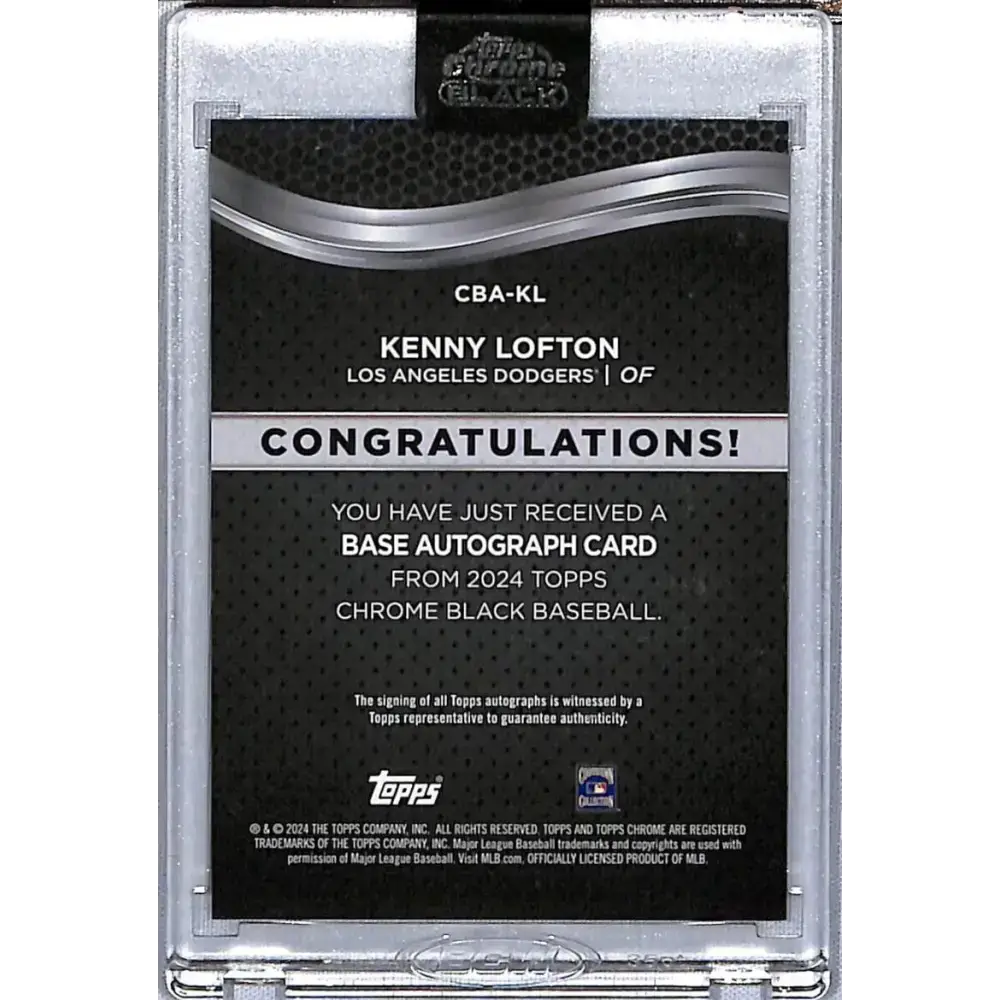 2024 Topps Chrome Black #CBA-KL Kenny Lofton NM-MT Auto Los Angeles Dodgers Baseball Card - Baseball Card Single