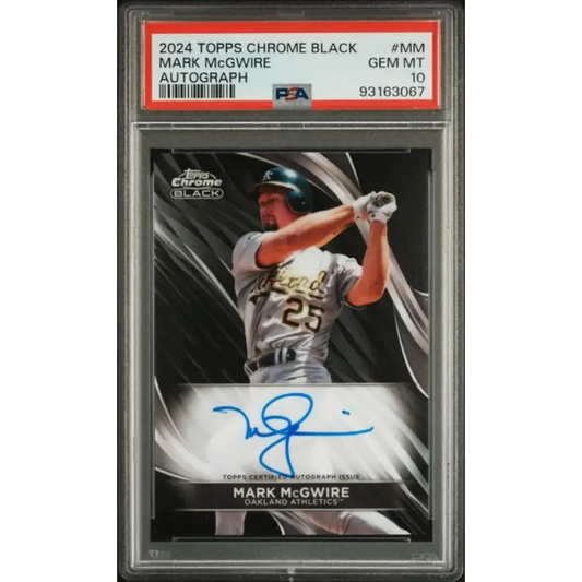 2024 Topps Chrome Black #CBA-MM Mark McGwire PSA 10 GEM MINT Auto Oakland Athletics Baseball Card - Baseball Card Single