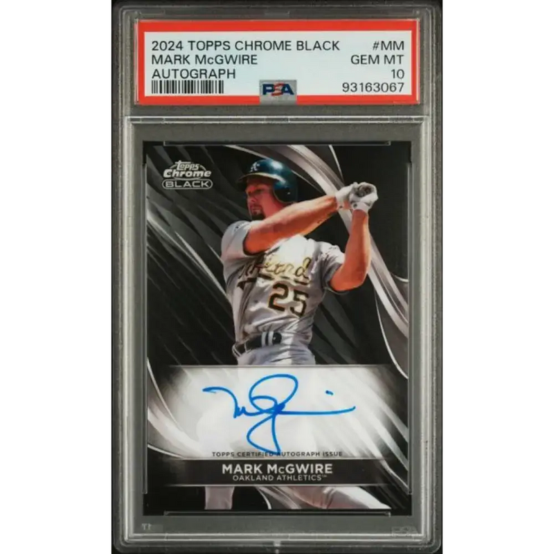2024 Topps Chrome Black #CBA-MM Mark McGwire PSA 10 GEM MINT Auto Oakland Athletics Baseball Card - Baseball Card Single
