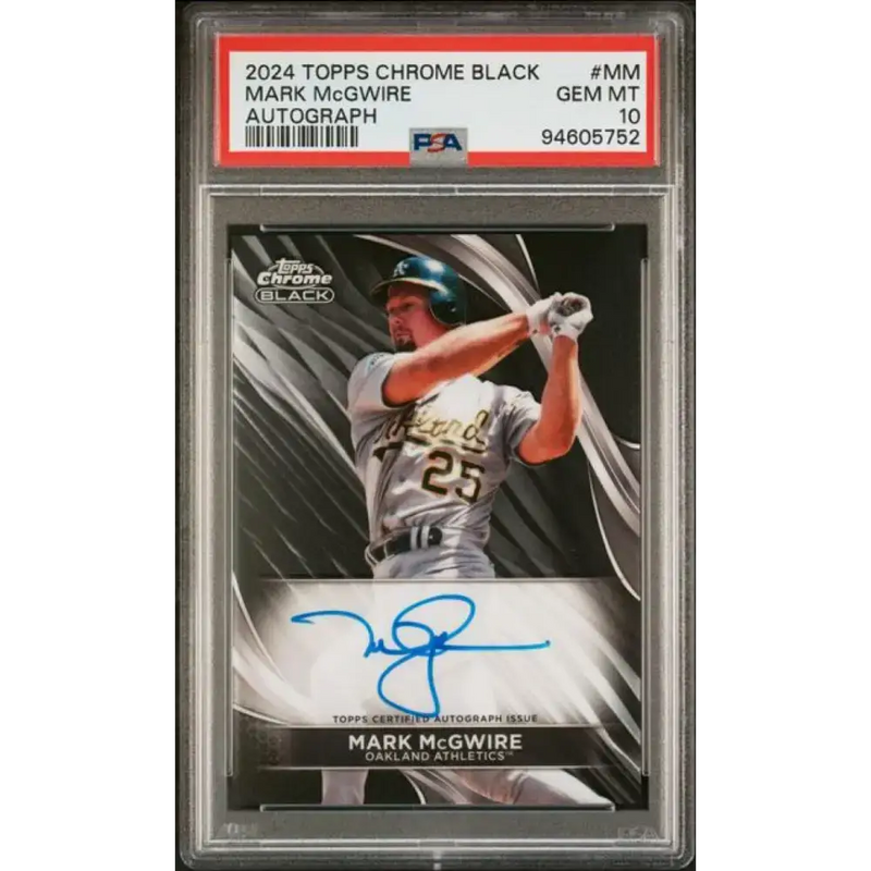 2024 Topps Chrome Black #CBA-MM Mark McGwire PSA 10 GEM MINT Auto Oakland Athletics Baseball Card - Baseball Card Single