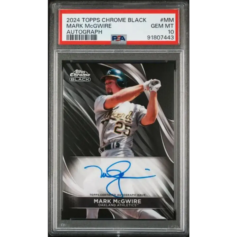 2024 Topps Chrome Black #CBA-MM Mark McGwire PSA 10 GEM MINT Auto Oakland Athletics Baseball Card - Baseball Card Single