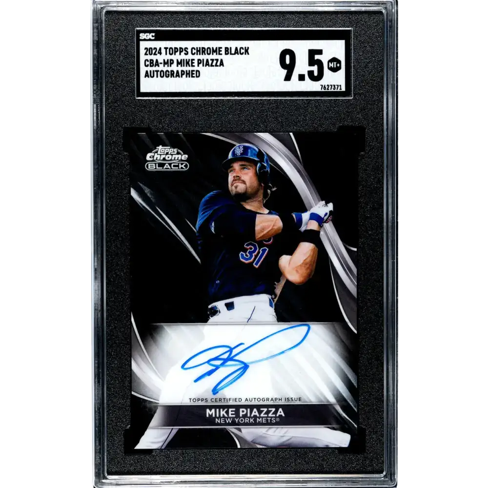 2024 Topps Chrome Black #CBA-MP Mike Piazza SGC 9.5 MINT+ Auto New York Mets Baseball Card - Baseball Card Single