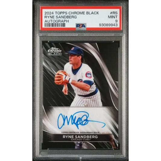 2024 Topps Chrome Black #CBA-RS Ryne Sandberg PSA 9 MINT Auto Chicago Cubs Baseball Card - Baseball Card Single