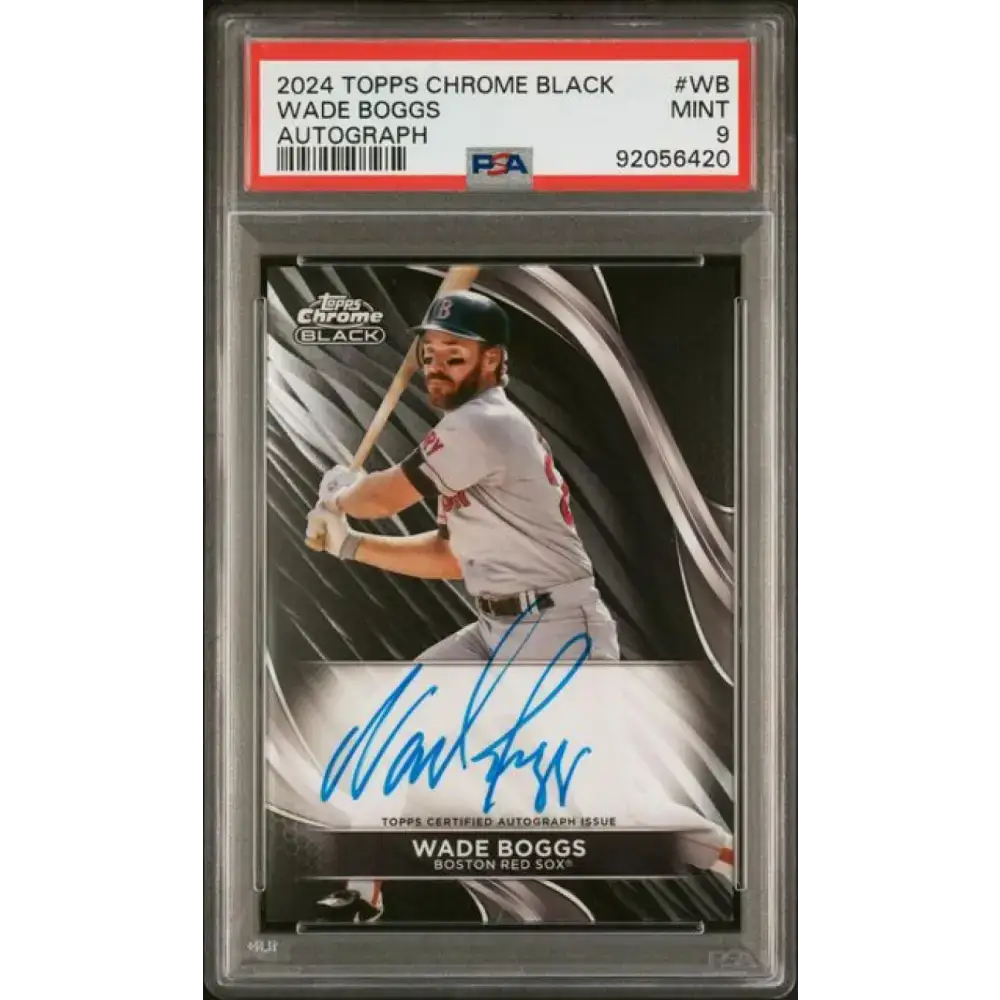 2024 Topps Chrome Black #CBA-WB Wade Boggs PSA 9 MINT Auto Boston Red Sox Baseball Card - Baseball Card Single