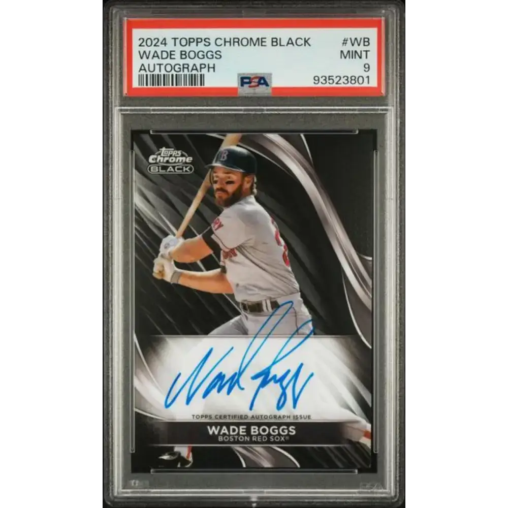 2024 Topps Chrome Black #CBA-WB Wade Boggs PSA 9 MINT Auto Boston Red Sox Baseball Card - Baseball Card Single
