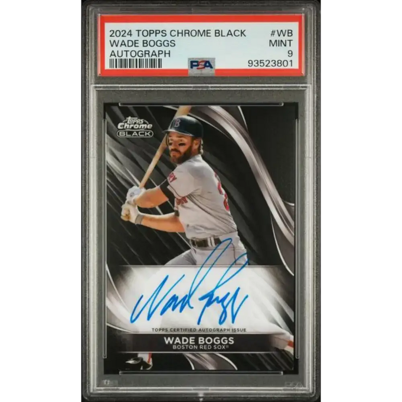 2024 Topps Chrome Black #CBA-WB Wade Boggs PSA 9 MINT Auto Boston Red Sox Baseball Card - Baseball Card Single