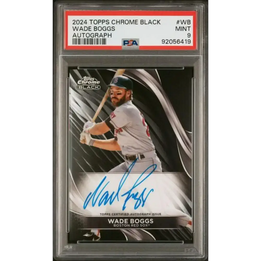 2024 Topps Chrome Black #CBA-WB Wade Boggs PSA 9 MINT Auto Boston Red Sox Baseball Card - Baseball Card Single