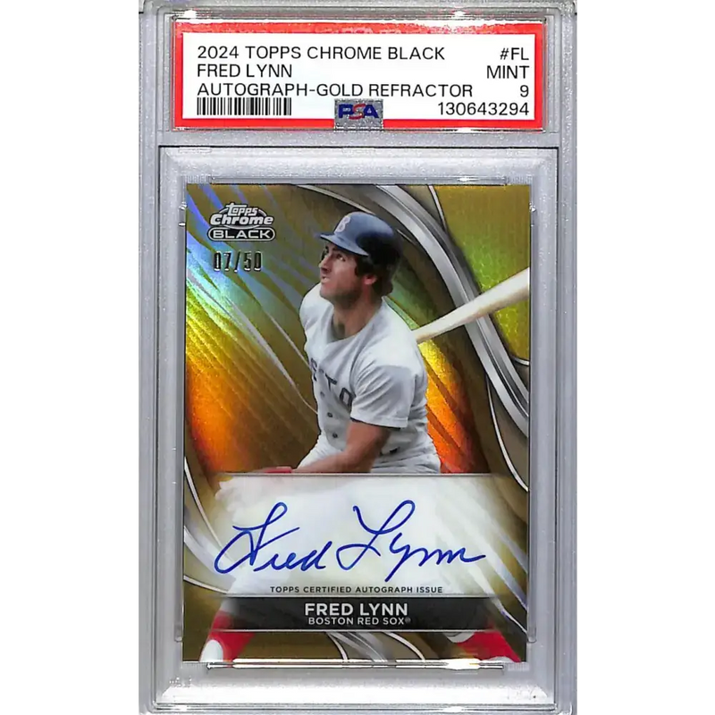 2024 Topps Chrome Black Gold #CBA-FL Fred Lynn PSA 9 MINT Auto 7/50 Boston Red Sox - Baseball Card Single