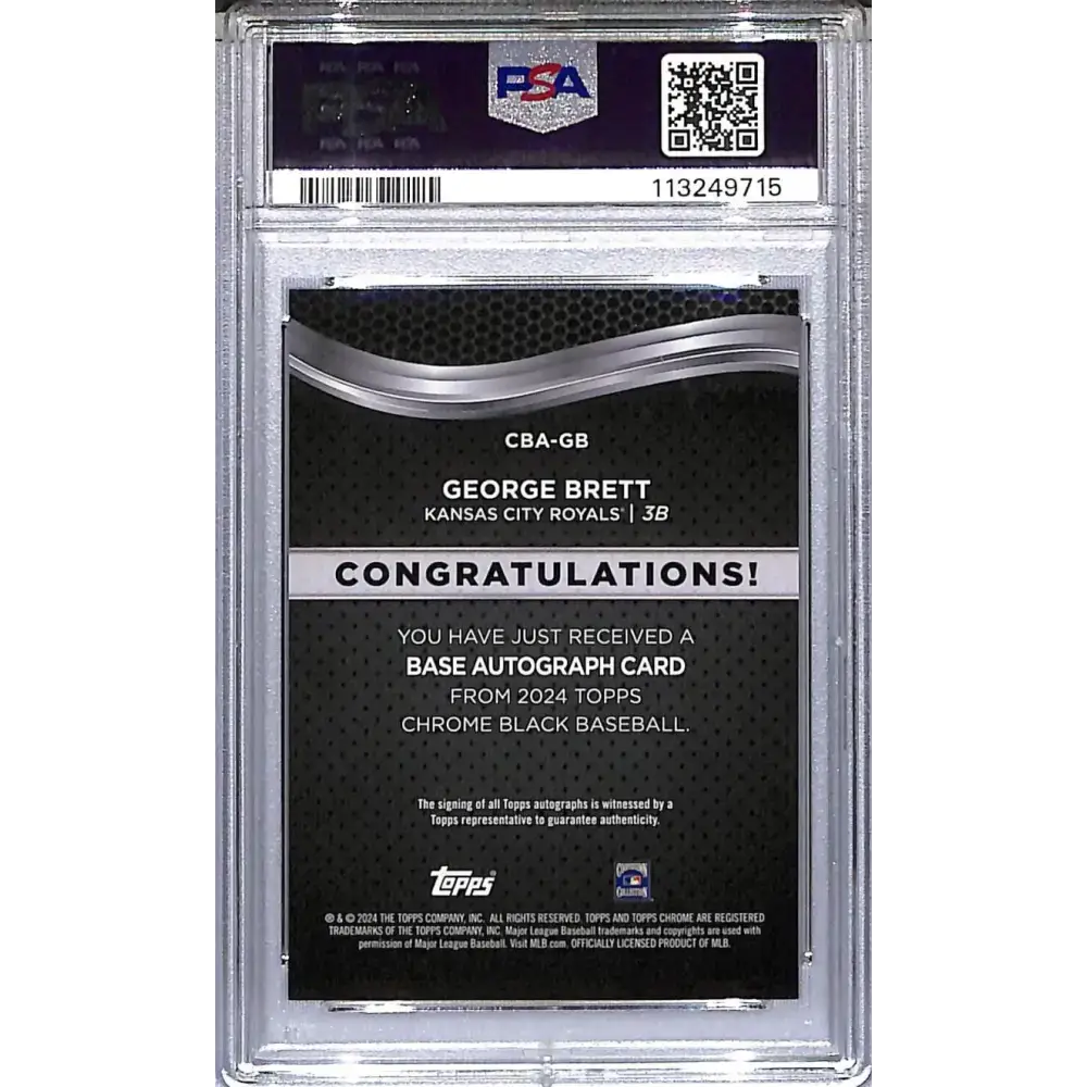 2024 Topps Chrome Black Red #CBA-GB George Brett PSA 9 MINT Auto 5/5 Kansas City Royals - Baseball Card Single