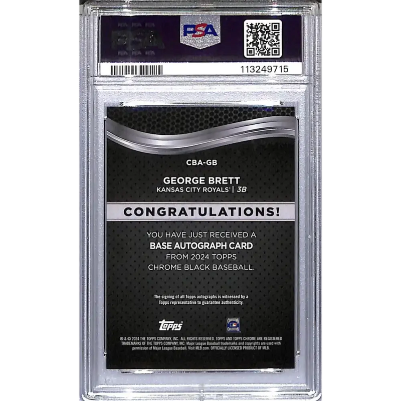 2024 Topps Chrome Black Red #CBA-GB George Brett PSA 9 MINT Auto 5/5 Kansas City Royals - Baseball Card Single