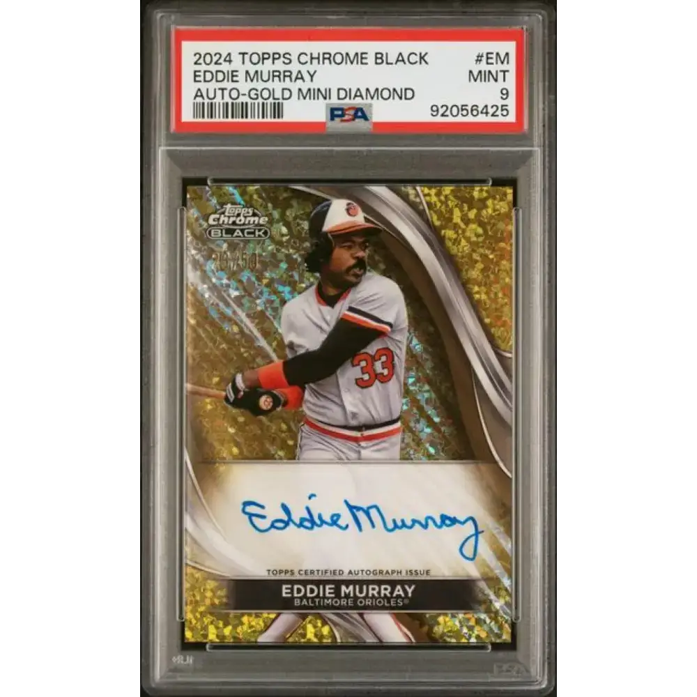 2024 Topps Chrome Black Refractor Gold Mini-Diamonds #CBA-EM Eddie Murray PSA 9 MINT Auto 26/50 Baltimore Orioles