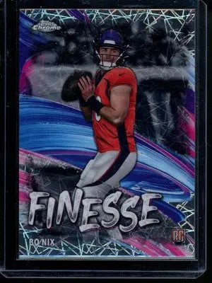 2024 Topps Chrome Bo Nix #F-4 Lazer RC Football - Football Card Single
