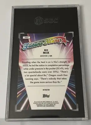 2024 Topps Chrome BO NIX RC Future Stars Refractor #FS-4 SGC 10 GEM MINT - Football Card Single
