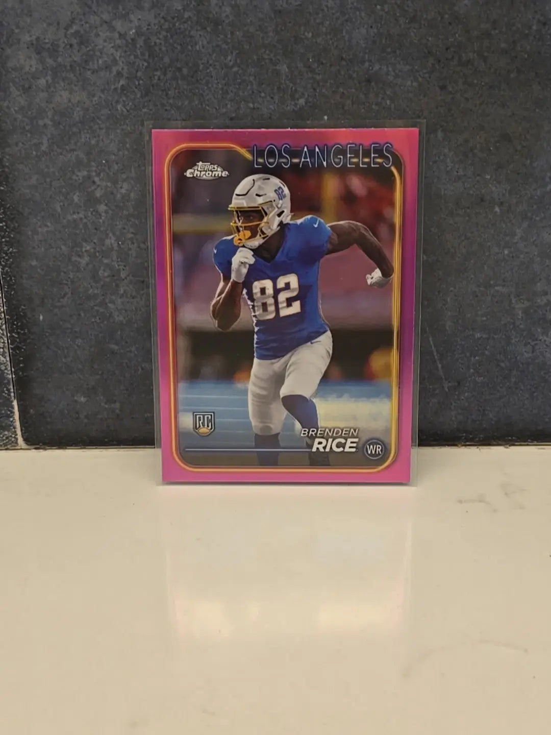 2024 Topps Chrome Brenden Rice #241 PINK REFRACTOR RC Los Angeles Chargers - Football Card Single