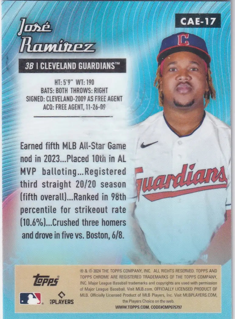 2024 TOPPS CHROME #CAE-17 JOSE RAMIREZ ALL ETCH- CLEVELAND GUARDIANS - Baseball Card Single