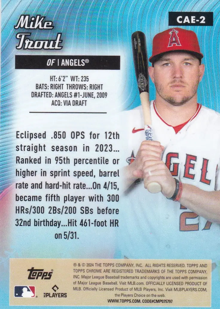 2024 TOPPS CHROME #CAE-2 MIKE TROUT ALL ETCH- ANGELS - Baseball Card Single