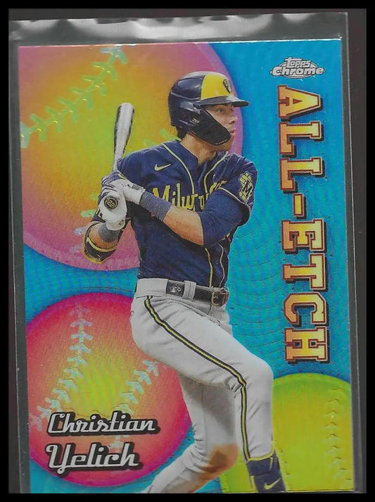2024 Topps Chrome #CAE-20 Christian Yelich Chrome All-Etch Milwaukee Brewers - Baseball Card Single