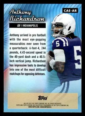 2024 Topps Chrome #CAE-AR Anthony Richardson Chrome All-Etch - Football Card Single