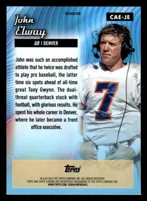 2024 Topps Chrome #CAE-JE John Elway Chrome All-Etch Refractor - Football Card Single