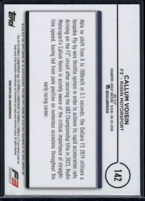2024 Topps Chrome Callum Voisin #142 207/299 Auto Racing - Racing Card Single
