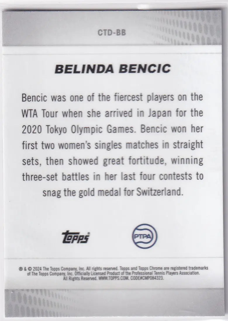 2024 Topps Chrome Captured #CTD-BB Belinda Bencic