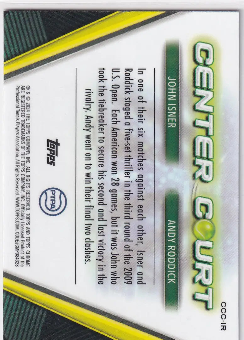 2024 Topps Chrome Center Court #CCC-IR Andy Roddick - Other