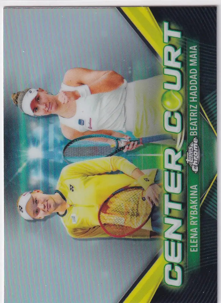 Tennis trading card featuring Beatriz Haddad Maia in Topps Chrome Center Court attire