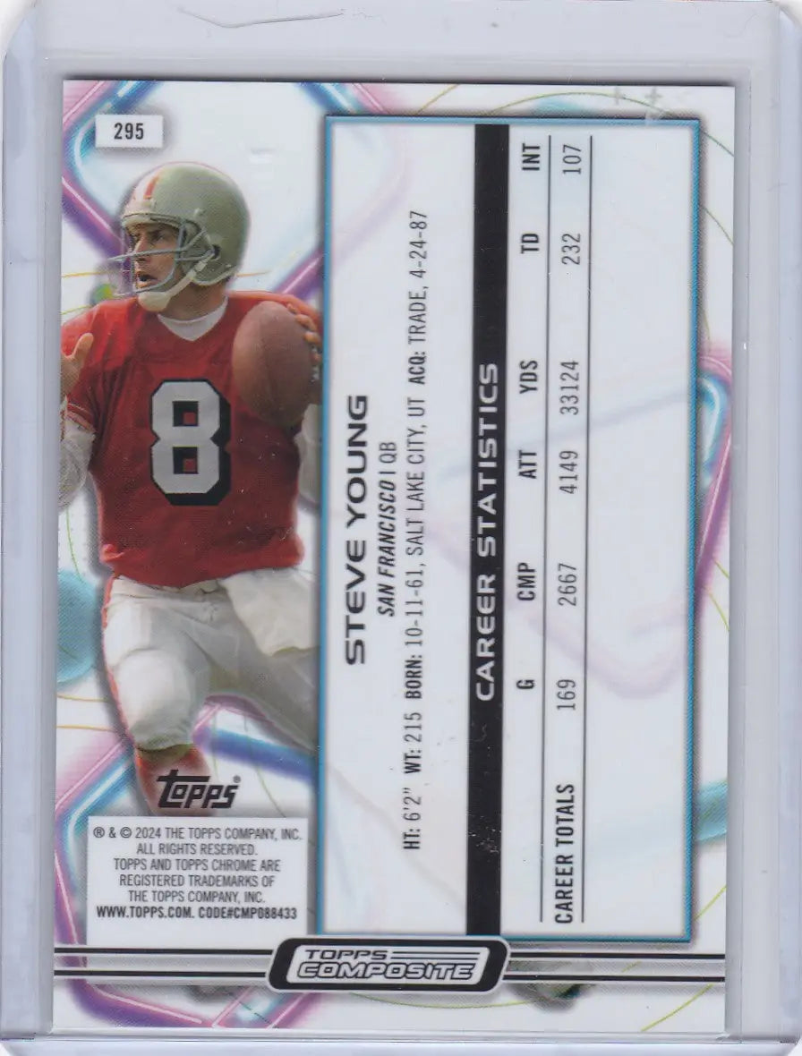 2024 Topps Chrome Composite Green Lazer Cosmic 30/75 #295 Steve Young - 49ers