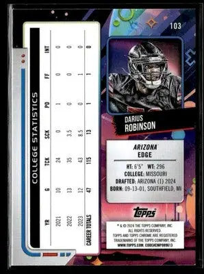 2024 Topps Chrome Cosmic #103 Darius Robinson - Football Card Single